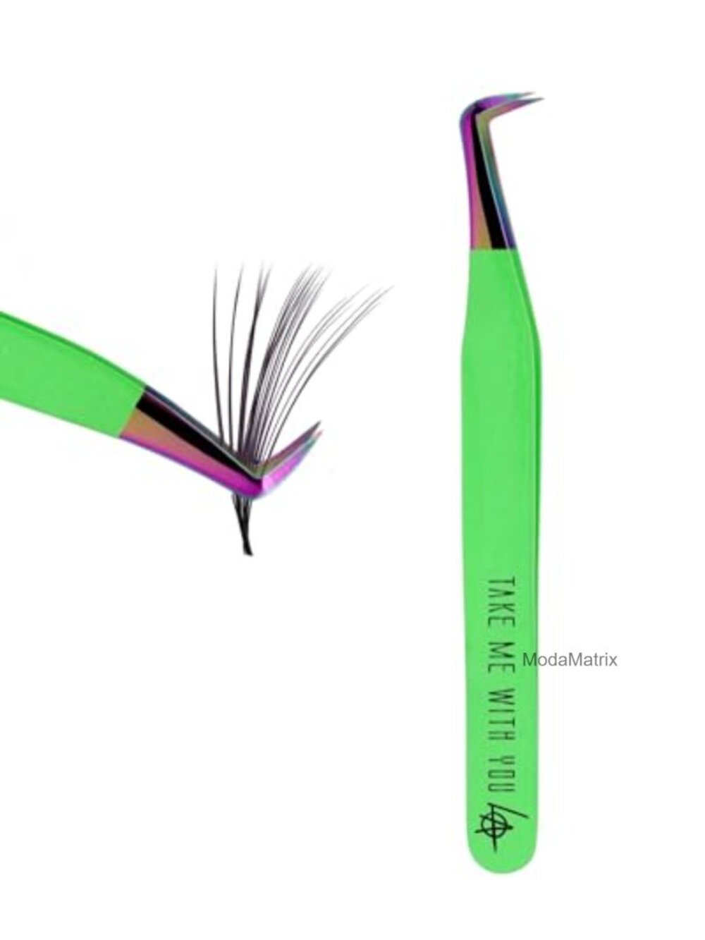 Slim Foot Lash Tweezer 90-Degree Mega Volume Stainless Steel Precision